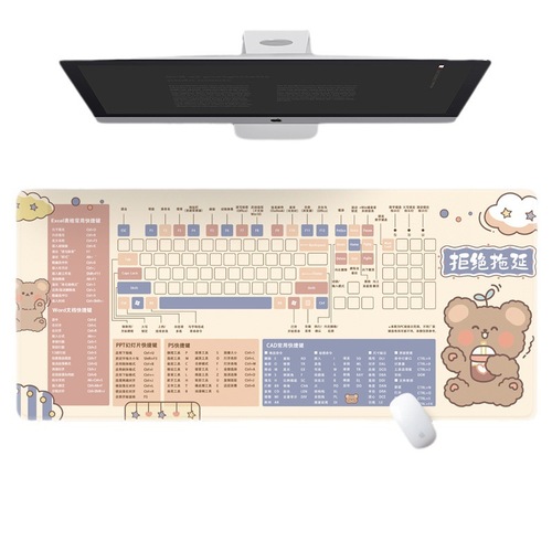 Cartoon PS Shortcut Key Collection CAD Mouse Pad Extra Large Office Computer Keyboard Notebook Girls Anti-Slip Desk Mat