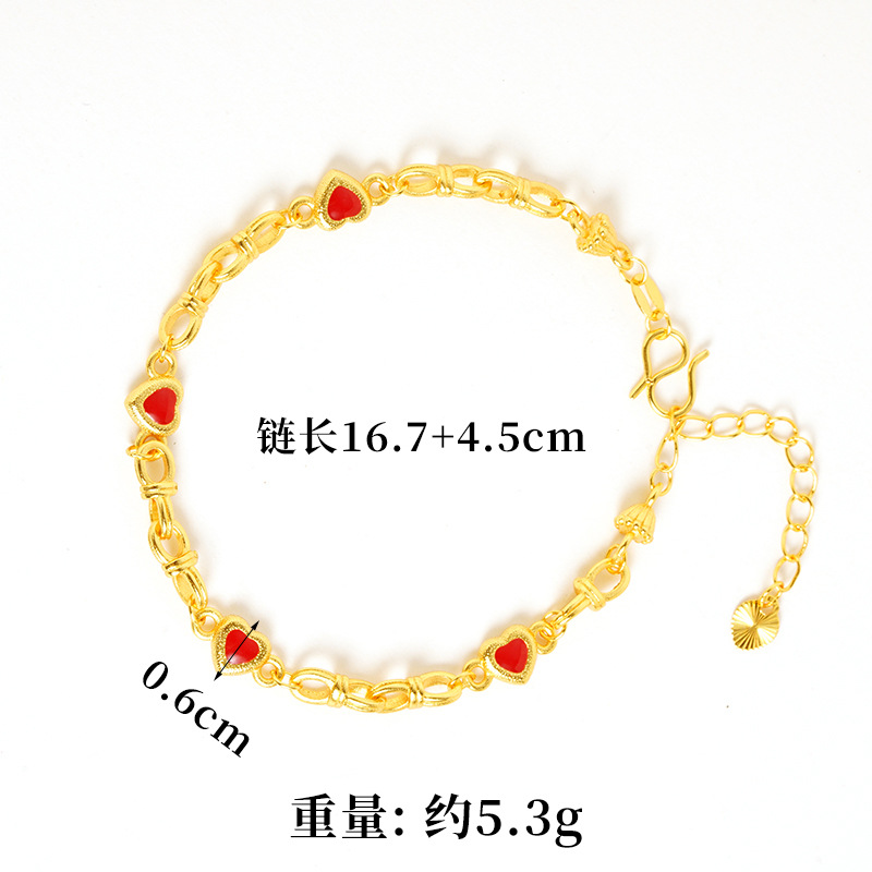 Vietnam Sha Jin lujo ligero goteo de aceite amor pulsera de alta calidad nicho femenino no se desvanece joyería suministro transfronterizo