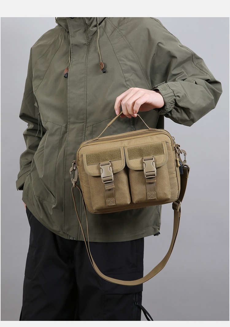 Single-shoulder bag, outdoor tactical multi-functional USB charging crossbody bag, military camouflage backpack, travel outdoor cycling bag undefined