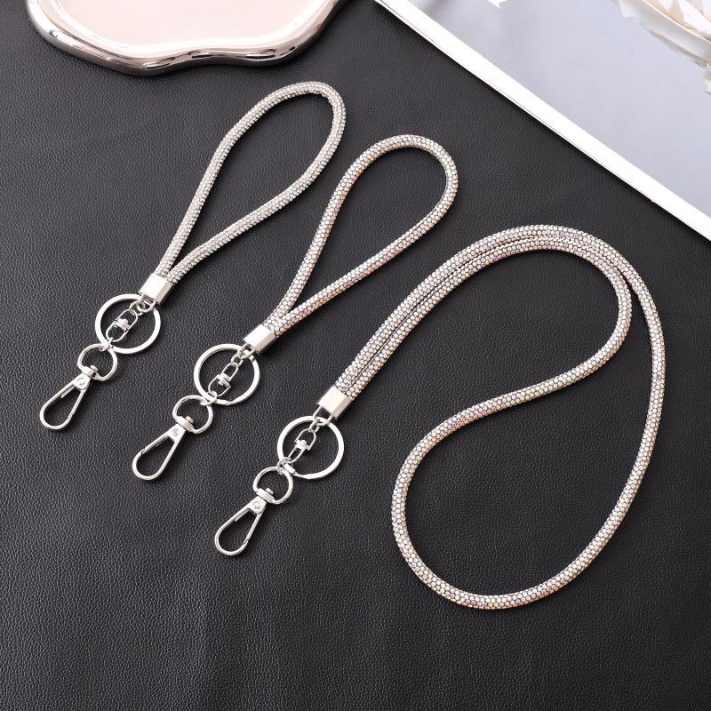 New Entry Light Luxury Rhinestone Mobile Phone Lanyard Diamond Crossbody Chain Creative Advanced Flash Diamond Chain Bracelet Hanging Pendant