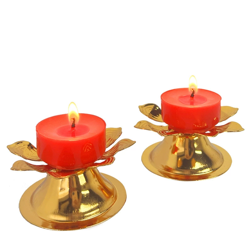 Lotus lamp for single grain butter oil temple candle holder with glass lotus oil lamp glass lotus lamp