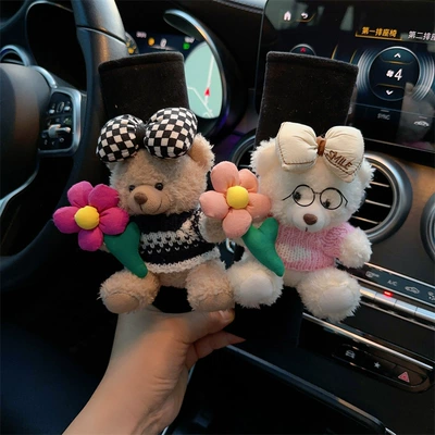 Car seat belt shoulder pad Seat belt shoulder pad - a-pair-of-cute-bear-ice-silk-security-strap-shoulder-pads-2