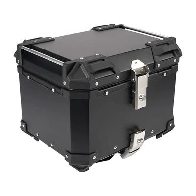 and Anti-Collision Storage Box, Universal Motorcycle trunk - 45l-flat-tail-boxblack