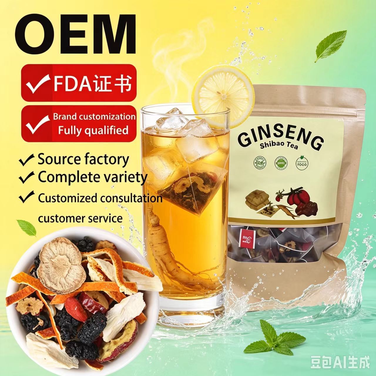 Ginseng Ten Treasures Herbal Tea Ren Shen Shi Bao Cha 5g x 20 Bags Sugar Free Hot Brew Blend quality and texture