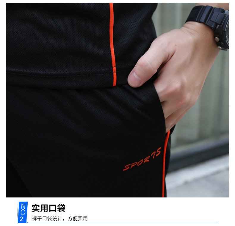 运动套装男士夏季冰丝短袖t恤两件套健身宽松衣服休闲跑步运动服详情6
