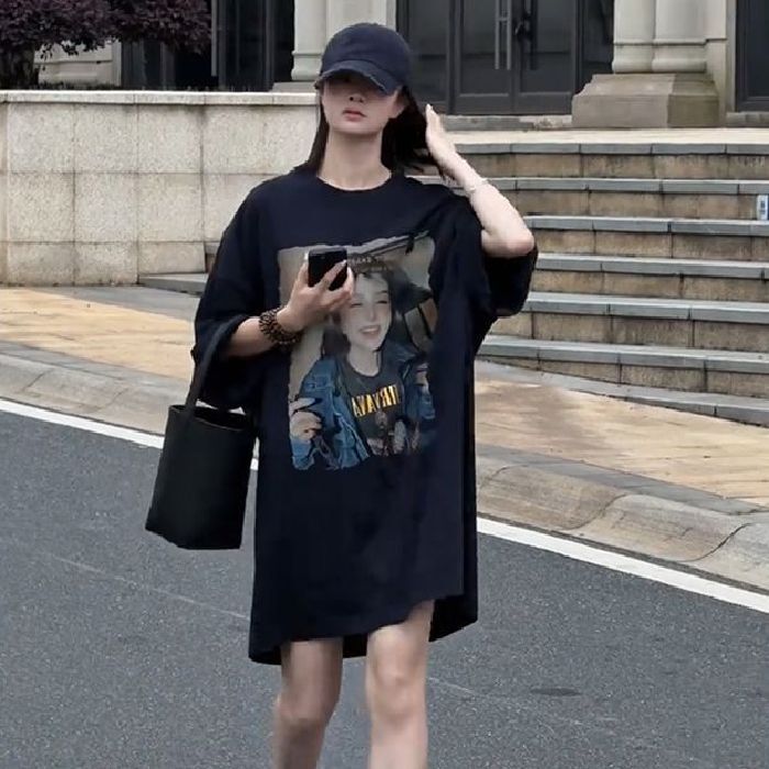 Korean Style New Summer Sexy Dance T-Shirt Dress Casual Home Lazy Loungewear Dress for Women Korean Style New Summer Sexy Dance T-Shirt Dress Casual Home Lazy Loungewear Dress for Women