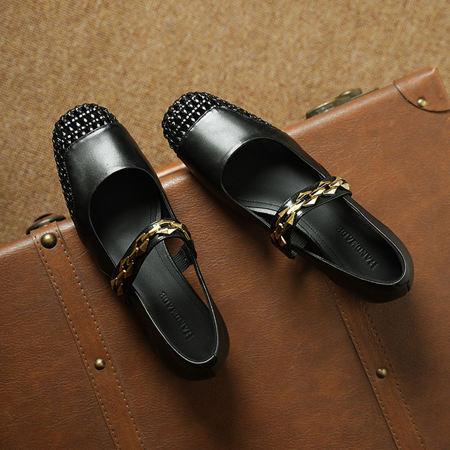 Sandal nữ gót thấp mũi hở quai ngang đế xuồng cỡ lớn 33–43 — đen chi tiết 17