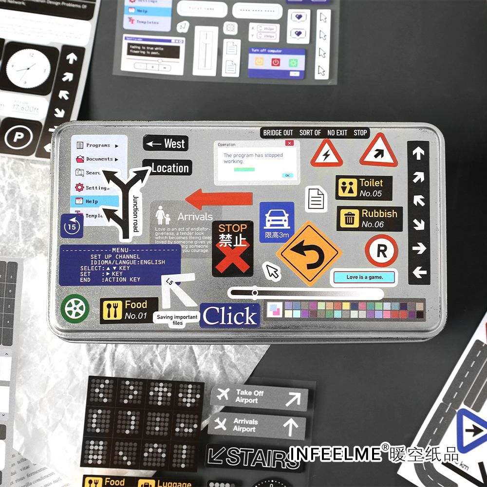 Infeel.Me pegatinas adhesivas icono serie original icono de vida DIY cuentas de mano simple pegatinas de material