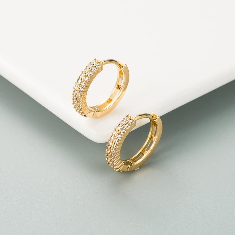 Geometric Fashion Copper Artificial Gemstones Earrings display picture 3