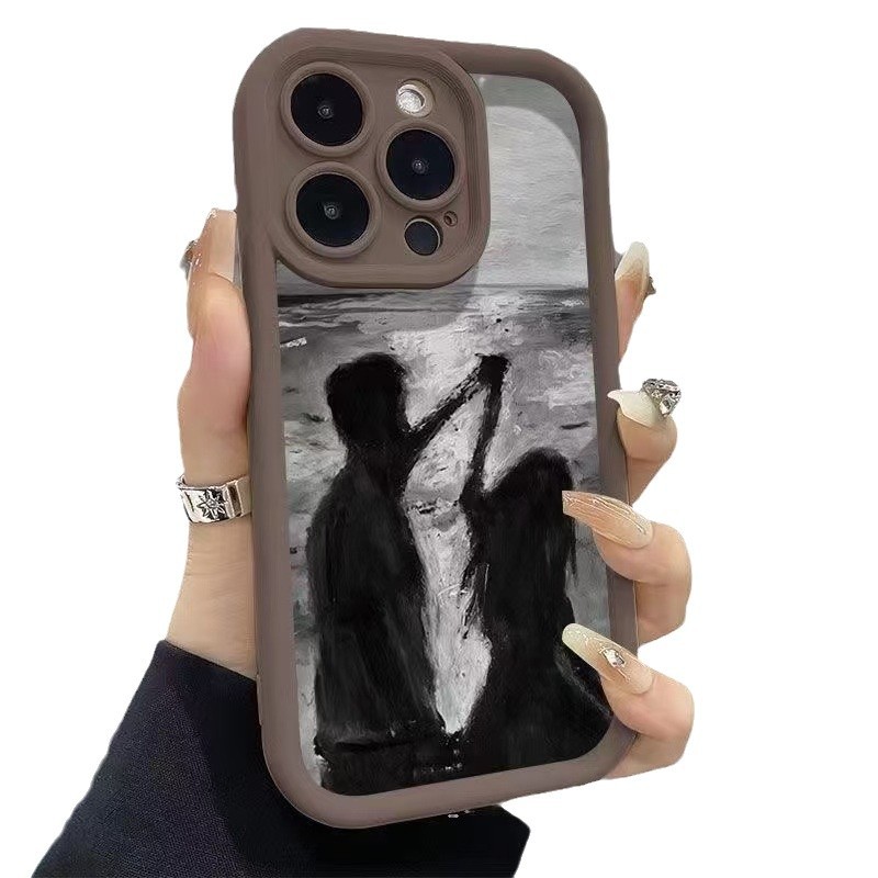 Pareja nueva aplicación iPhone 16 funda para teléfono móvil Apple 15promax/14 anti-caída 13pro art 12 Europa y América