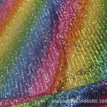 3mm 竖条亮片面料加印花款亮片绣花面料 服装 舞台服桌布亮片面料