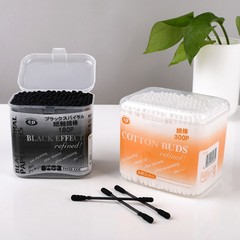 Japanese double-headed cotton swab double helix ear cleaning ear pick sterile stick black cotton swab ear cleaner ear pick