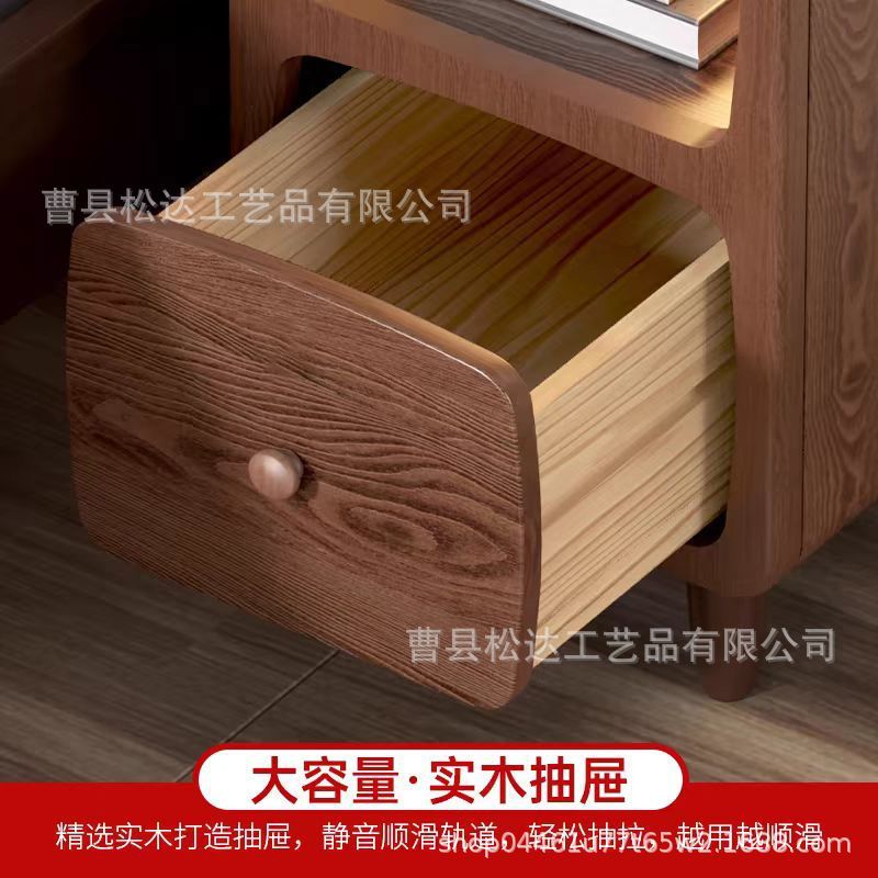 現物木製ミニベッドサイドキャビネット寝室ベッドサイド超狭い北欧ins風ベッドサイドシェルフ狭いサイドミニサイドテーブル|undefined