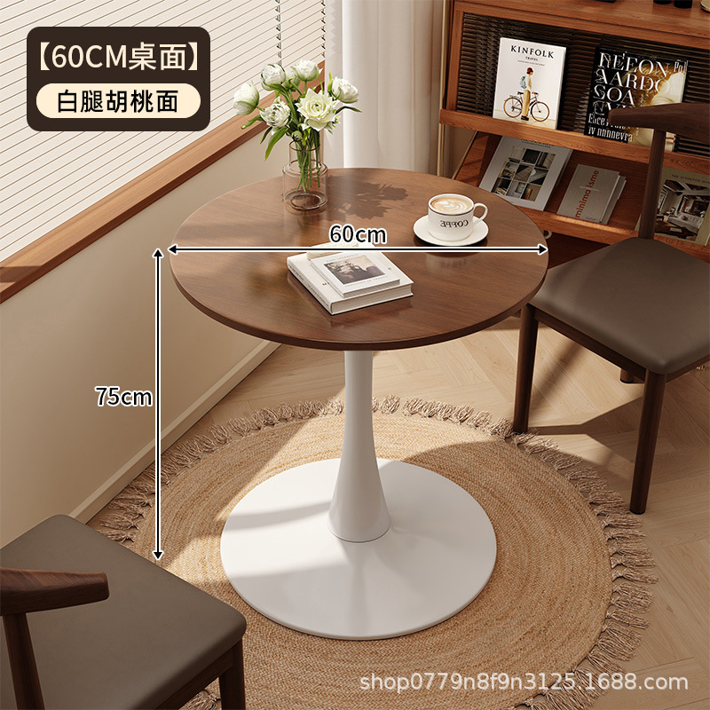 [월넛 화이트 다리] 직경 60 원형 테이블