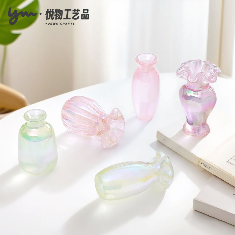 创意法式清新花边插花瓶子 娃屋diy装饰品配件迷你车载桌面小摆件|undefined