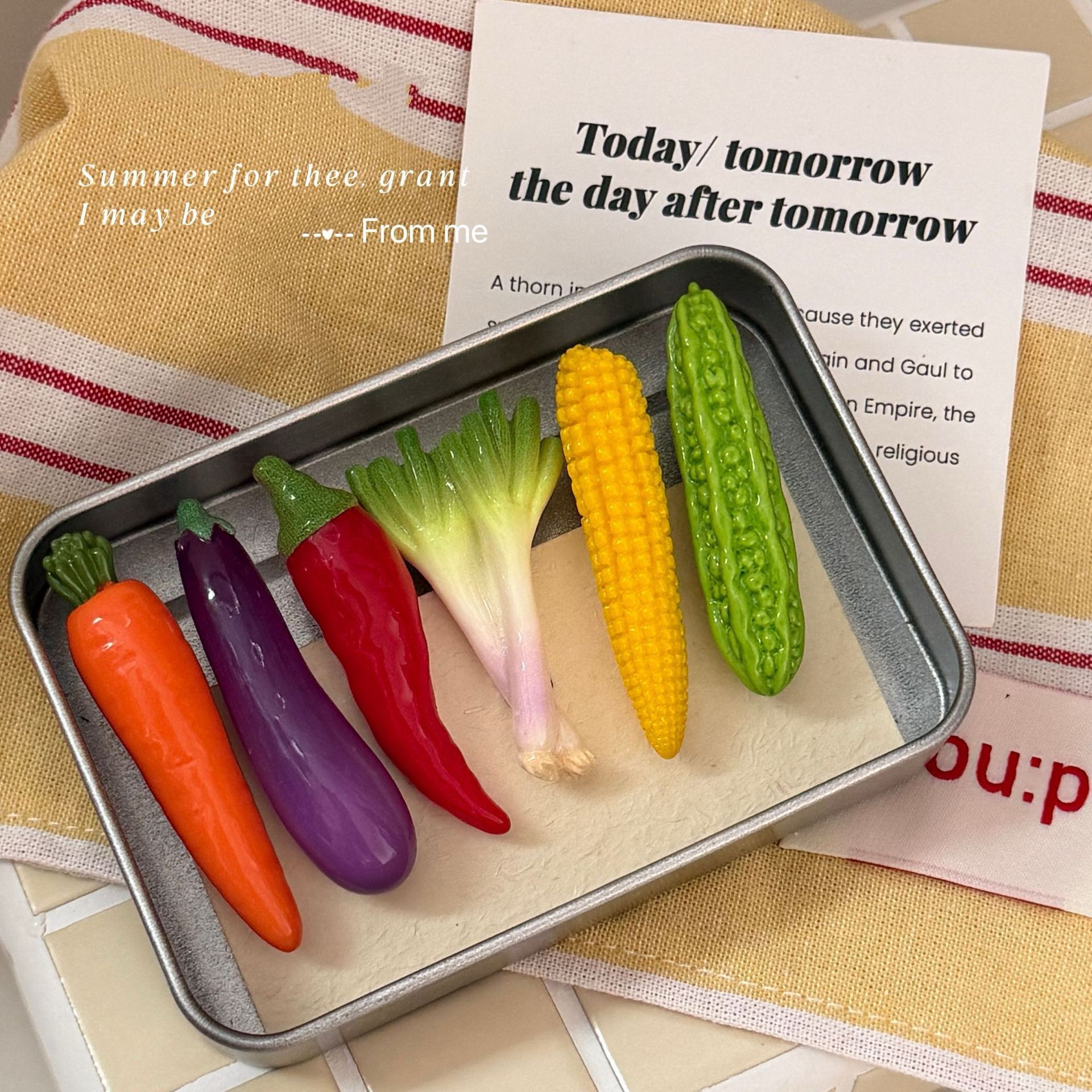 Funny artificial vegetable hair clips: cucumber, eggplant, bitter gourd, chili, carrot, side duckbill clips, hair accessories