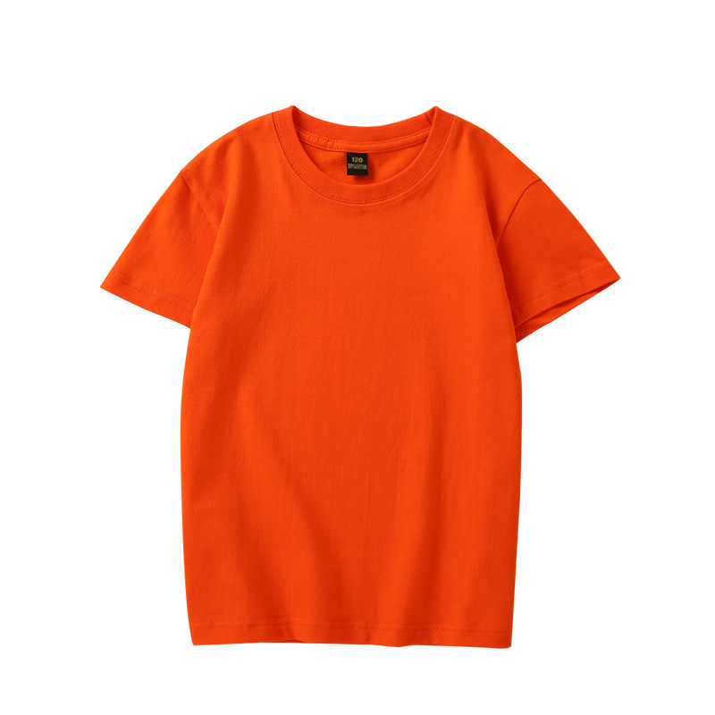 200g純綿子供半袖tシャツメーカー親子ゆるいカジュアルロゴ丸首男の子純色tシャツ|undefined