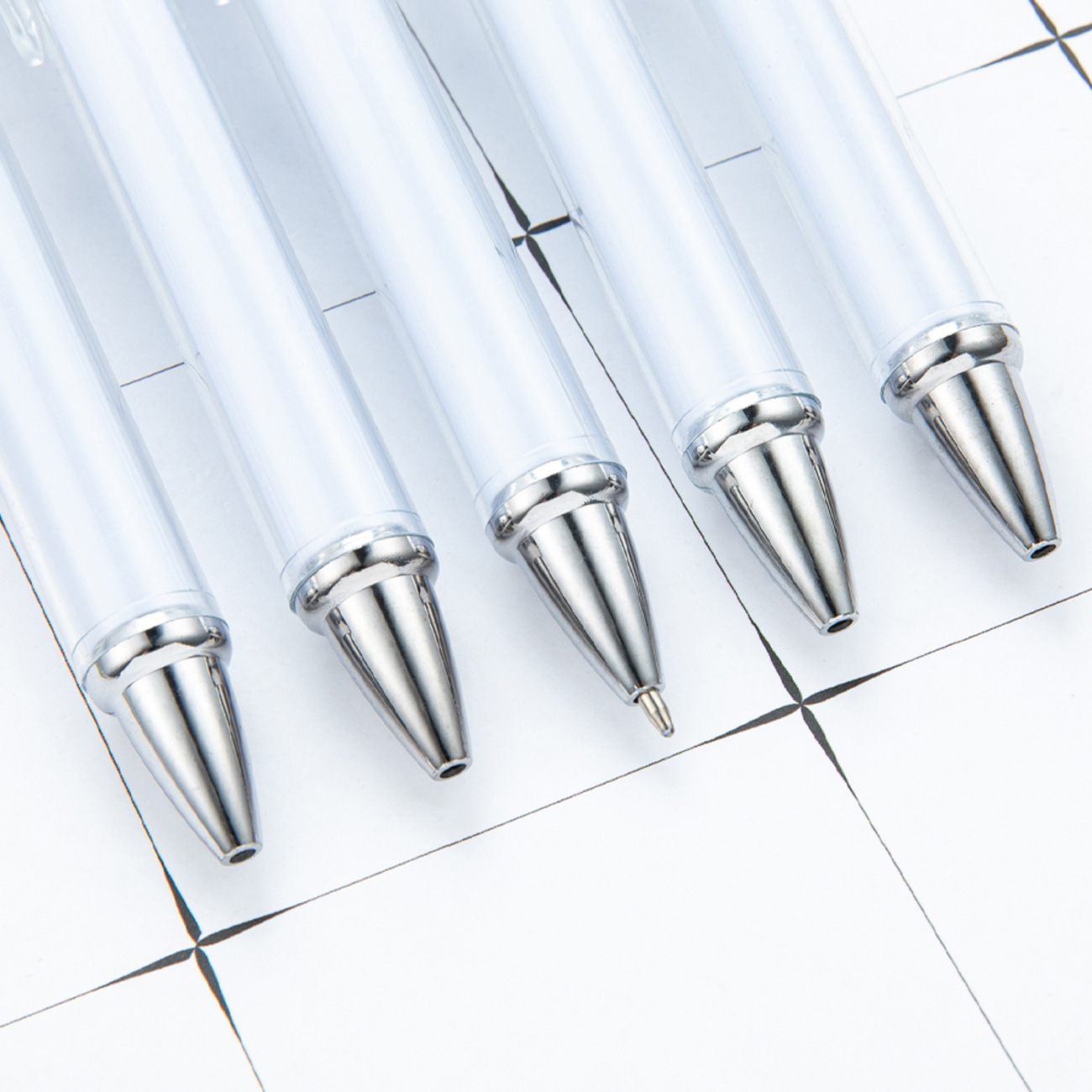 Nuevo bolígrafo de inserción de papel hecho a mano, rollo de varilla interior de bricolaje, bolígrafo blanco pequeño, película de impresión transferable, bolígrafo de plástico de presión