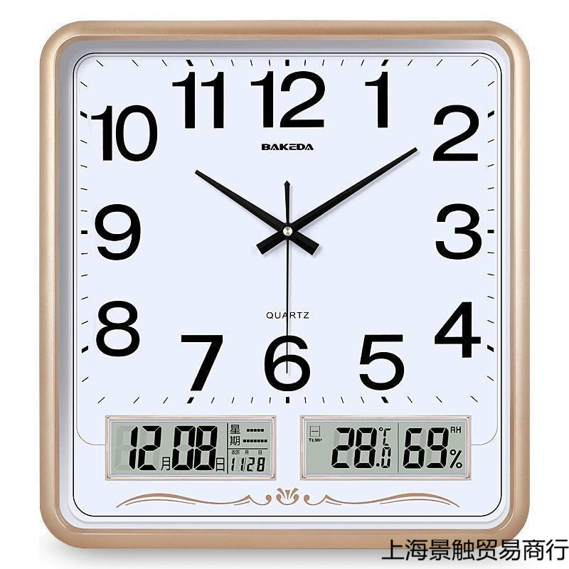 Настольные домашние квадратные настенные часы, часы для гостиной, бесшумные настенные модные электронные часы-календарь, кварцевые часы