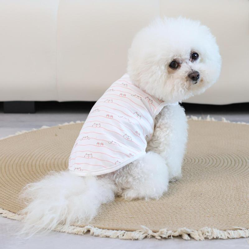 沃弥A類純綿純綿犬ベスト夏の薄いタイプの日焼け止め通気性縞猫ペット服比熊|undefined