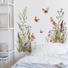 Floral leaves flowers spring children's room kindergarten home decoration wall sticker self-adhesive wholesale cross-border