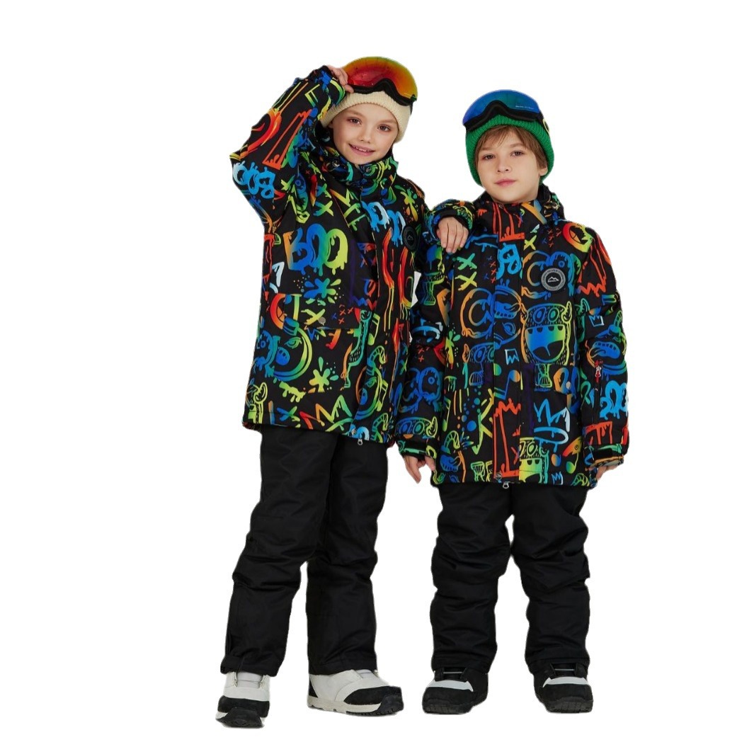 Teenager a Jongen Kanner Skianzug Set Eenzelbrett Duebelbrett Déckt Waarmt Outdoor Ski_voghion.com