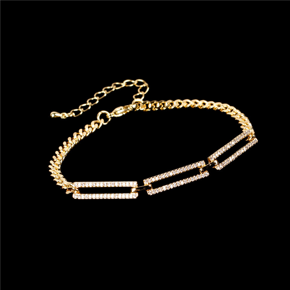Neue Mode Einfache Diamond Thick Chain Halskette Set display picture 2