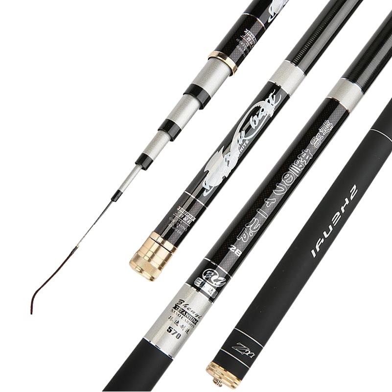 Tienda de aparejos de pesca modelo caña de pescar fuerza de tracción grande 28 fábrica de ajuste al por mayor artes de pesca 5,4 M 7,2 M MESA DE CARBONO caña de pescar 4H caña de pescar