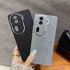 手機殼oppo閃粉磨砂金屬圈Reno12銀黑色防摔高級感適用oppo手機殼