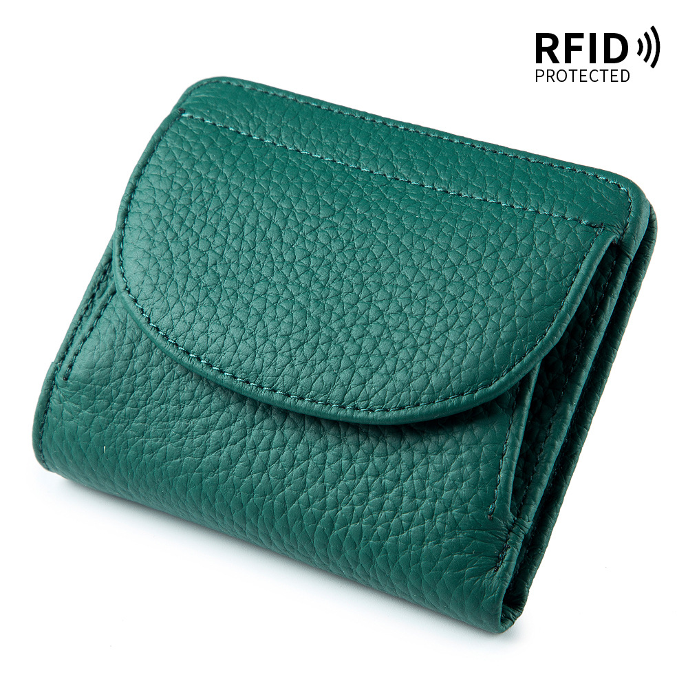 Mini cartera de las Mujeres Nuevo Amazon RFID plegable simple ultra-Delgado de cuero japonés pequeña cartera de las mujeres elegante bolsa de moda