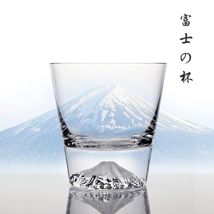 雪山杯富士山杯高山洋酒杯威士忌杯创意手工吹制水晶杯