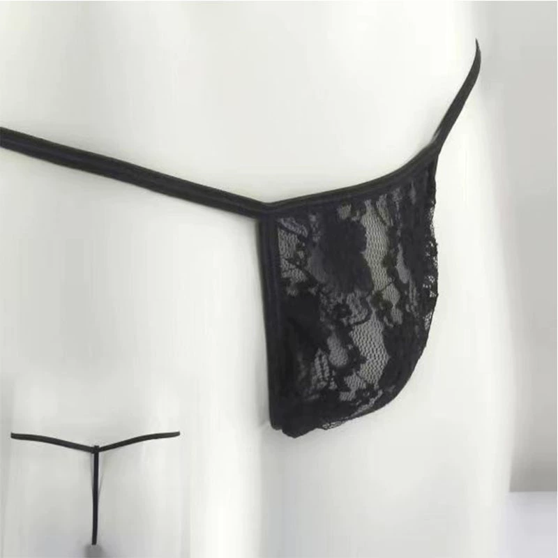 Мужские стринги из кружева, прозрачное эластичное кружево, multi-size S–3XL, черный/белый/бордовый/красный