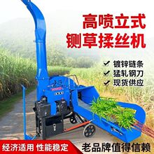 立式高喷铡草揉丝机干湿两用家用牛羊养殖玉米秸秆切草机碎草机厂