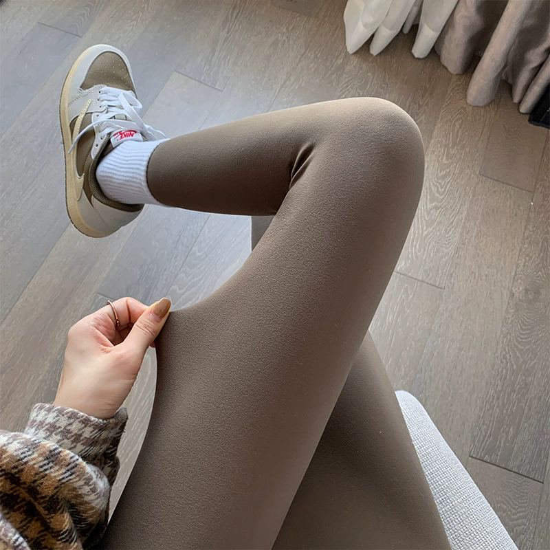Ge Lai Xiu Sharkskin High-Waist Trousers - Autumn Leggings with Waist Belt, New Collection, Slim Fit