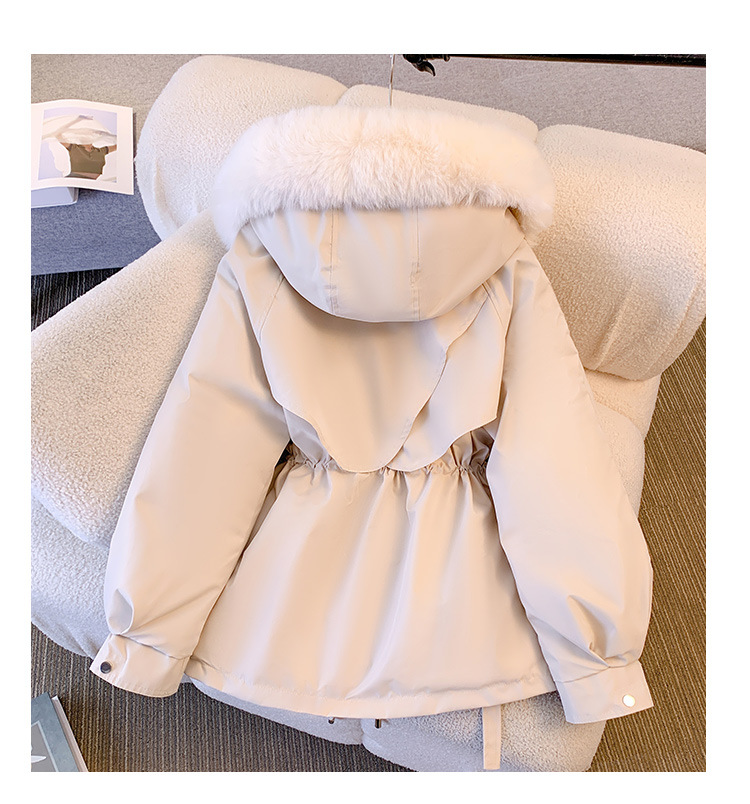Women's Warm Padded Overcoat With Fur Collar Slim Fit Jacket_voghion.com