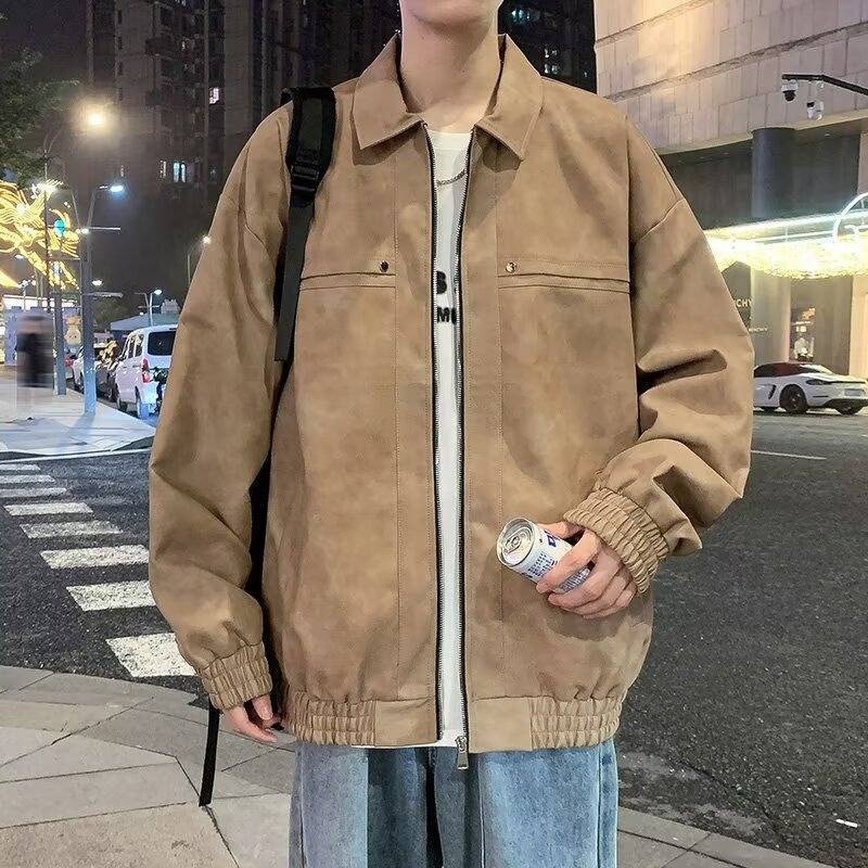 La Chapelle Jacket Men's 2025 Spring Windproof Wear-Resistant Comfortable Youth Loose Casual Trendy Leather Jacket