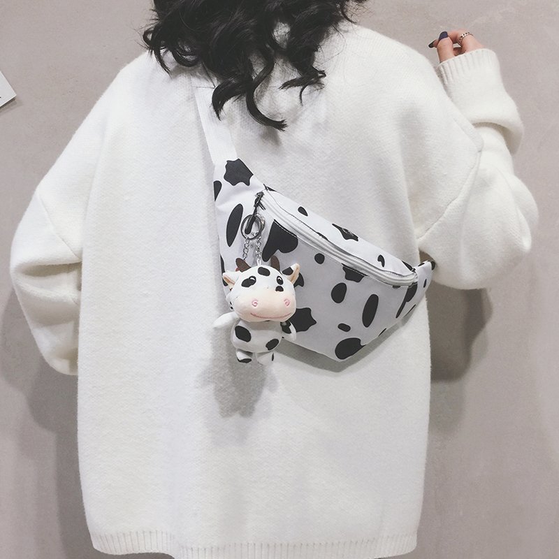 Bag female new trend Korean ins cow patt...