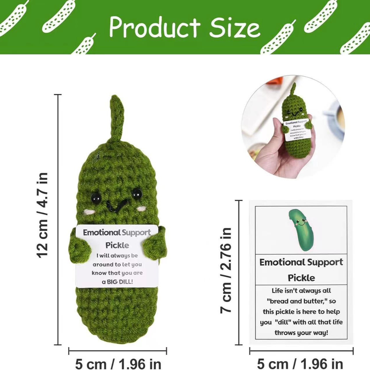 Amazon transfronterizo tejido a mano energía positiva Papa expresión bolsa emoción tarjeta vegetal muñeca coche decoración pequeña