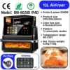 Stainless steel 12L floating touch screen model + 2000W high power + three-dimensional hot air baking "European version EU"
