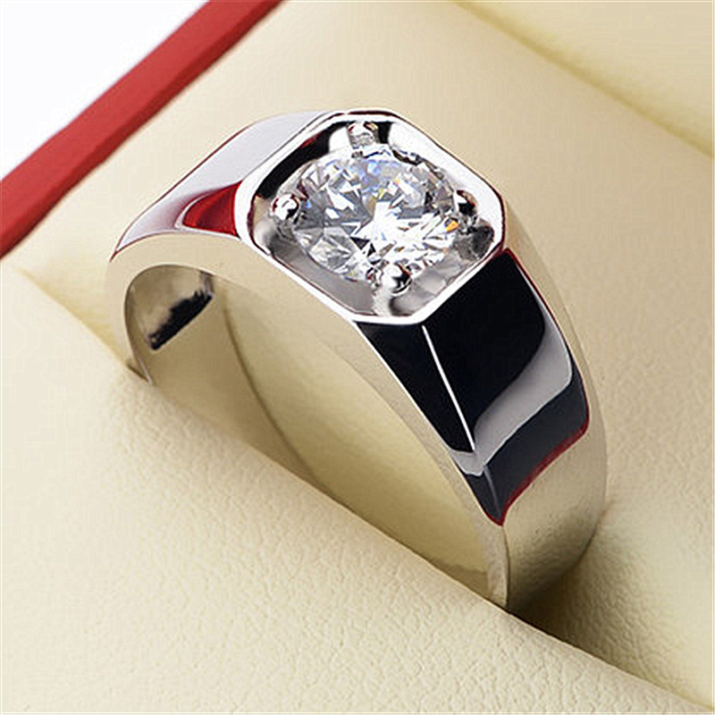 Fashion Trendy Silver Ring for Men, Wide Version Bold Ring, Hot-Selling Eternal Heart Ring, Smooth Copper Ring