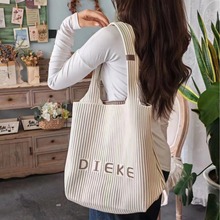 新款飞织包大容量百叶字母单肩包便携出游大容量时尚手提包包单肩