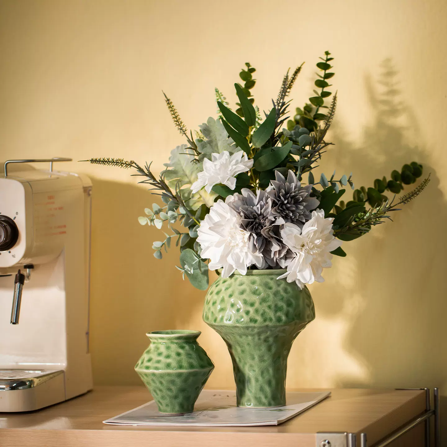 创意新款水培简约花瓶陶瓷客厅高级感干花插花家居艺术装饰品摆件