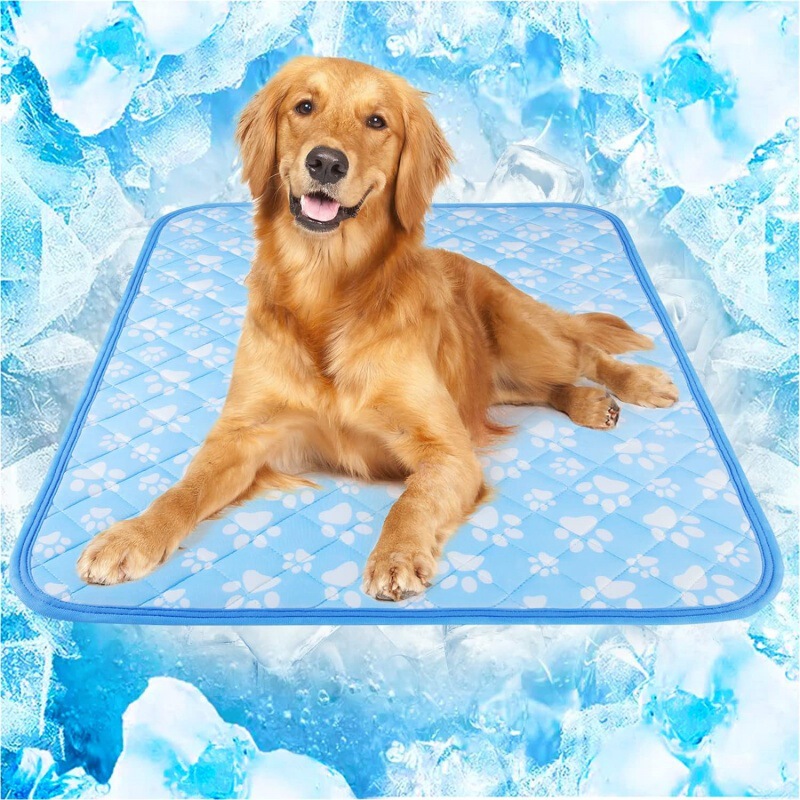 Pet Dog Pad, Urine Barrier Pad, Cooling Pad, Washable, Non-Slip, Foldable Dog Mat, Summer Ice Silk, Universal, Anti-Tear and Bite-Resistant