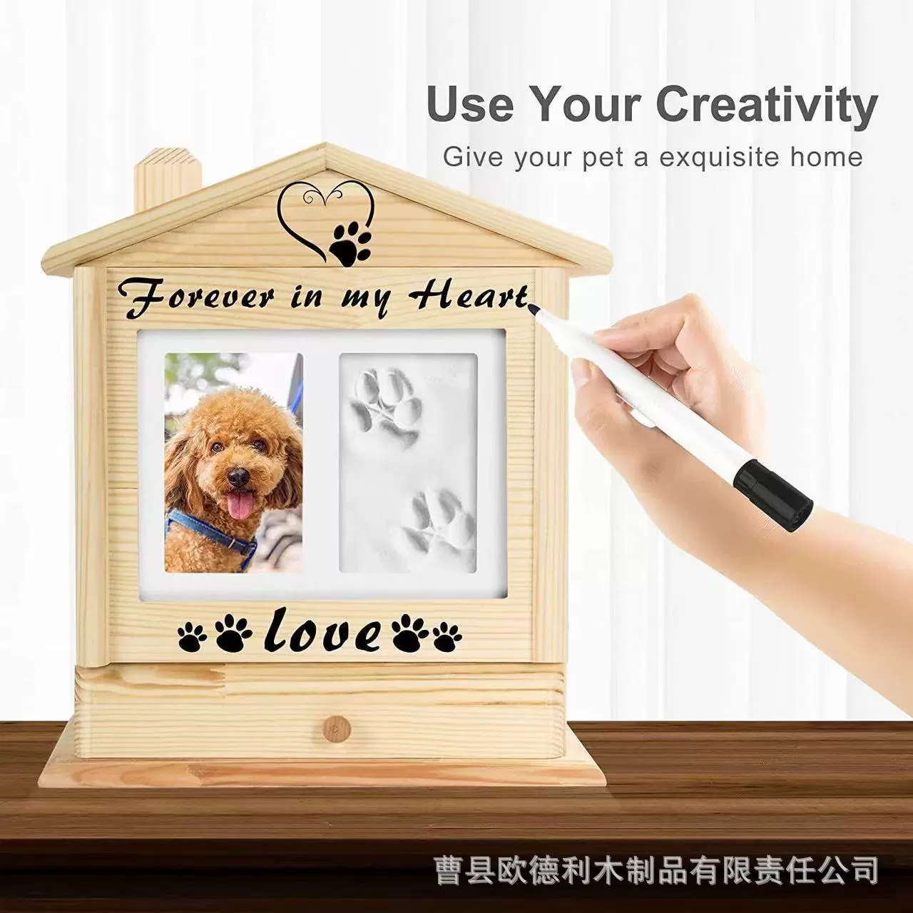 Пепел для домашних животных Деревянная урна с фоторамкой Памятная собачья пепел