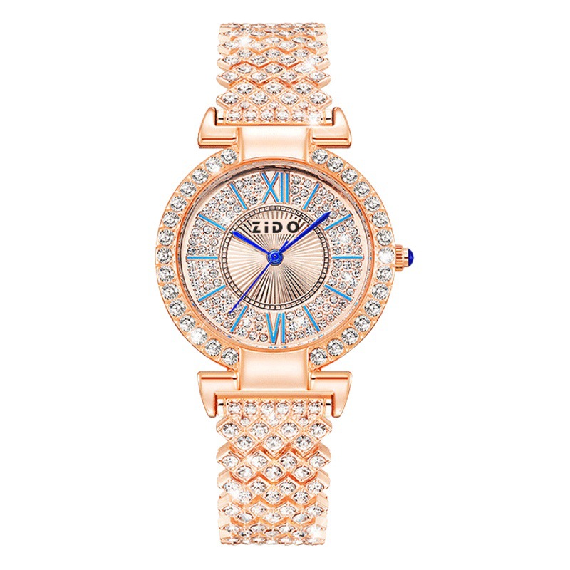ZIDO ブランド シニア ファッション レディース ウォッチ シンプル カジュアル 気質 ライト 高級 高級 トレンド フル ダイヤモンド スターライト レディース ウォッチ