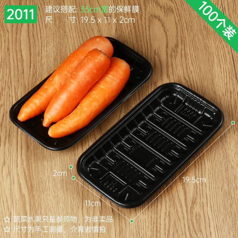 Plato desechable, caja de embalaje de verduras y frutas, bandeja fresca, caja de embalaje de alimentos para patos asados rectangulares, envío gratuito