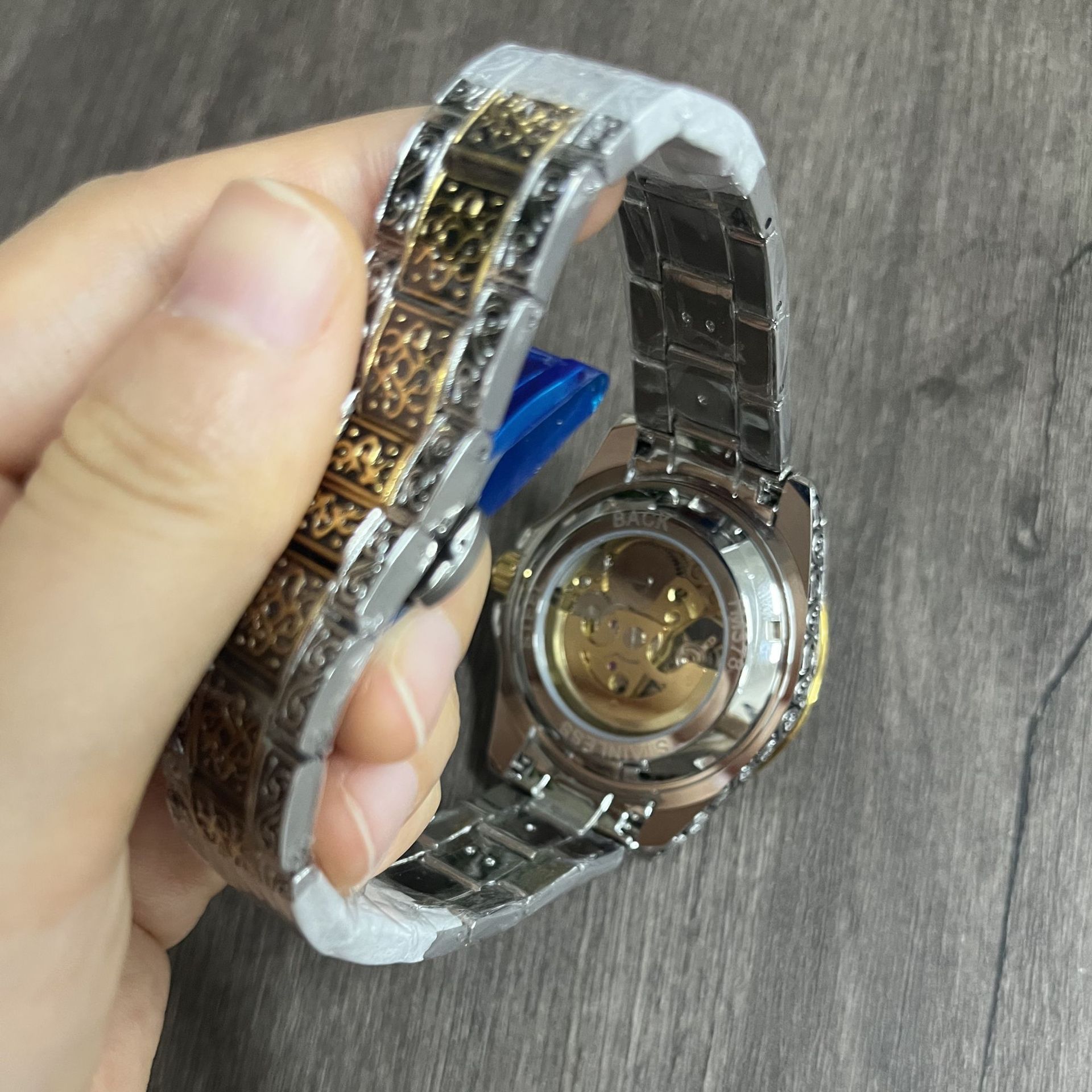 Relógio automático masculino estilo europeu vintage esqueleto_voghion.com