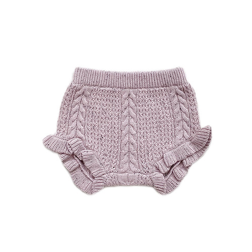Winter and Spring Cross-Border Baby Girl and Boy Crochet Bread Pants Knitted Shorts for Boys and Girls with Colorful Spots Cotton Lotus Leaf Butt Pants