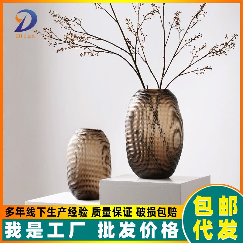 Creative wave dot art glass flower bottle home decoration ornament…