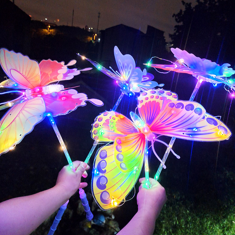 New Luminous Butterfly Led Light Handheld Glowing Magic Wand DIY Toy Promotional Night Market Gift Flashing Swing New Luminous Butterfly Led Light Handheld Glowing Magic Wand DIY Toy Promotional Night Market Gift Flashing Swing